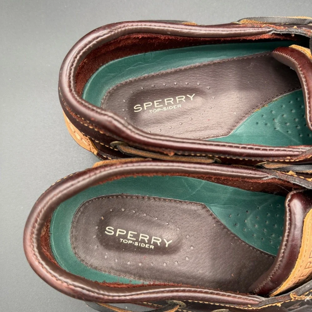 Sperry Mens Mako 2-Eye Canoe Moc Boat Shoes Amaretto Leather 0764027 Size 11